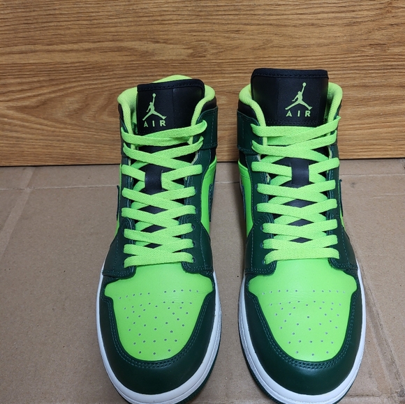 Air Jordan Retro 1 Mid Gorge/Electric Green Men Size 10 - Picture 5 of 16